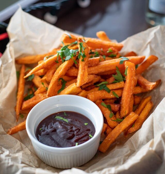 Frites de Patates Douces rôties au four